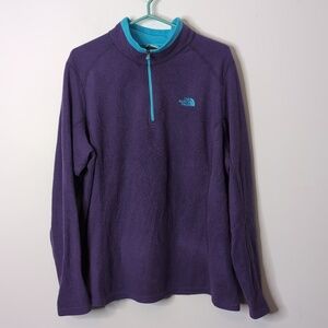 The North Face Womens Purple and Blue Fleece Quarter Zip Pullover. XXL